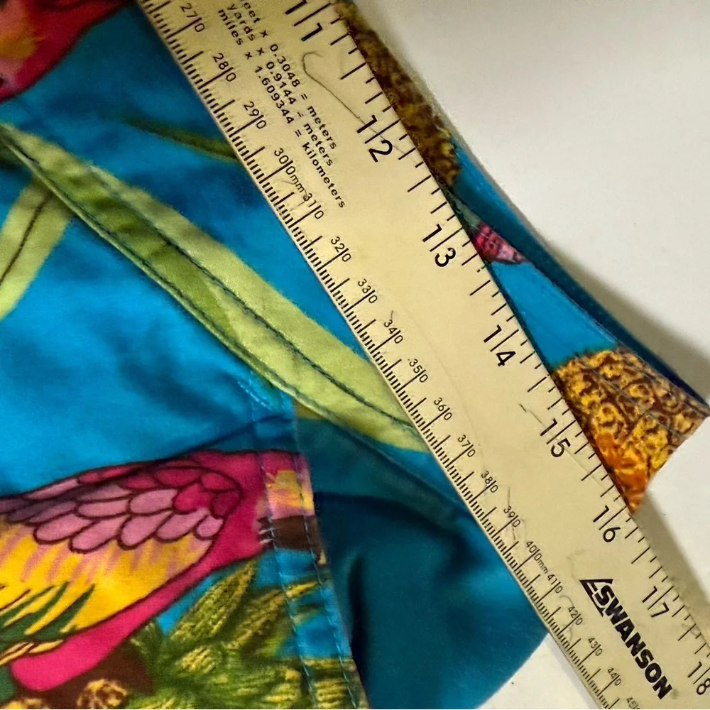 Vintage Bill Blass capri pants women’s tropical pineapple parrot print Stretch‎ - Picture 5 of 7
